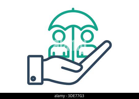 Social security icon. line icon style. icon related to insurance. benefit elements vector illustration Stock Vector