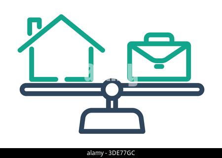 Work life balance icon. line icon style. icon related to mental health. benefit elements vector illustration Stock Vector