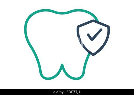 Dental insurance icon. line icon style. icon related to insurance. benefit elements vector illustration Stock Vector