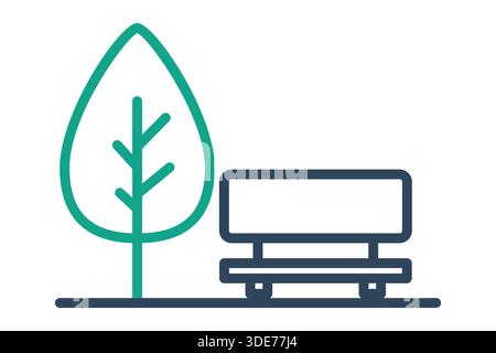 Park icon. line icon style. benefit elements vector illustration Stock Vector