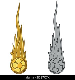Soccer Ball on Fire, Soccer Ball for Team Sports, Burning Soccer Ball Stock Vector