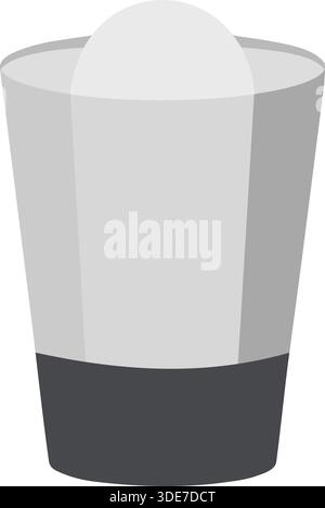 A cylindrical outdoor bollard lamp with a frosted diffuser and dark base in minimalist style. Stock Vector