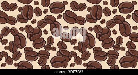 Coffee beans seamless pattern vector design. Coffee Background vector Stock Vector