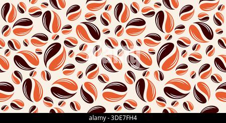 Coffee beans seamless pattern vector design. Coffee shop Background vector Stock Vector