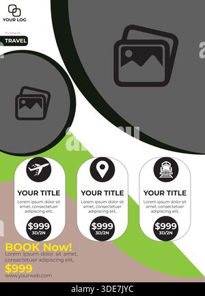 Business Travel Flyer Design Template Stock Vector