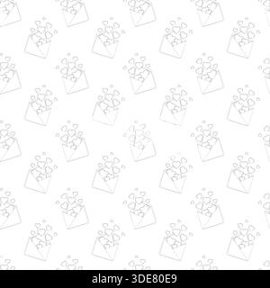 Open Envelope Pattern Hearts Love Stock Vector