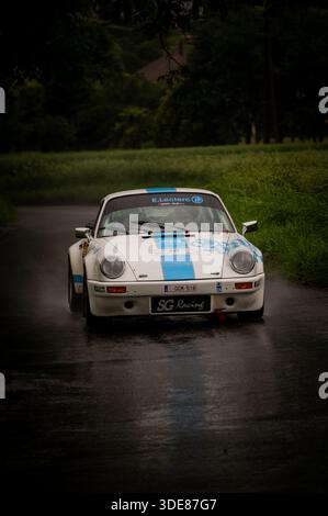 International Rally Car Engine Historic race car in action during the FIA Historic Hill Climb ...