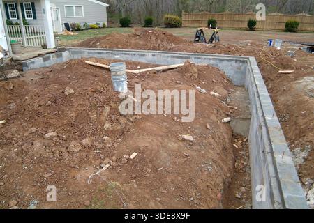 An addition being built on to a residential home in Pennsylvania, USA Stock Photo