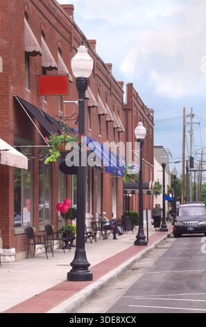 Street lights in the city of Franklin Tennessee, USA Stock Photo