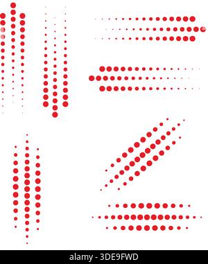 Minimal Dotted Line Pattern, Dashed Outline and Separator for Modern Design Stock Vector