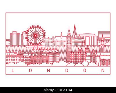 London City Skyline Vector Illustration. Line Art Urban Landscape Stock Vector