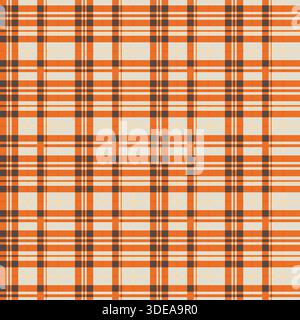 Seamless orange plaid pattern, stripes in warm tones. autumn, rustic Tartan, check design for textiles, apparel, home décor, wallpapers, wrapping Stock Vector