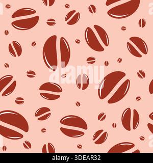 Coffee Beans Seamless Pattern Simple Design Stock Vector