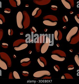 Coffee Seamless Pattern Design. Coffee Beans Background Stock Vector