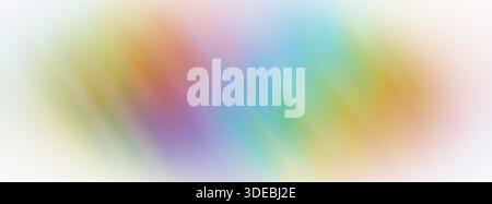 Pastel rainbow blurred background. Long banner, copy space. Stock Photo