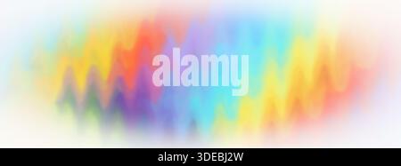 Pastel rainbow blurred background, beautiful abstract waves. Long banner, copy space Stock Photo