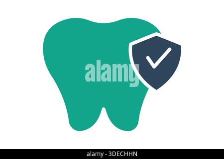 Dental insurance icon. solid icon style. icon related to insurance. benefit elements vector illustration Stock Vector