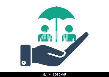 Social security icon. solid icon style. icon related to insurance. benefit elements vector illustration Stock Vector