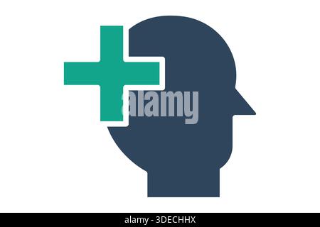 Mental health icon. solid icon style. icon related self care. benefit elements vector illustration Stock Vector