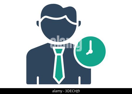 working hours icon. solid icon style. icon related to business. benefit elements vector illustration Stock Vector