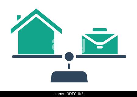 Work life balance icon. solid icon style. icon related to mental health. benefit elements vector illustration Stock Vector