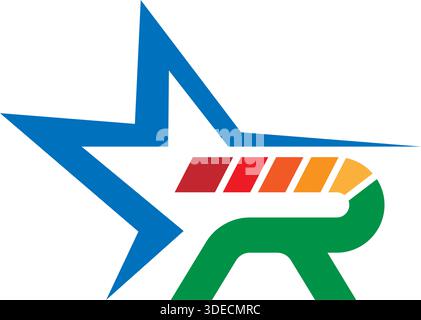 Letter R logo design illustration Stock Vector
