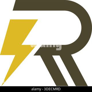 Letter R logo design illustration Stock Vector