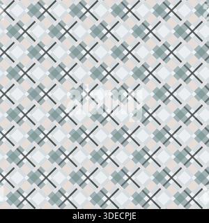 Soft Sage Charcoal Diagonal Plaid Stock Vector