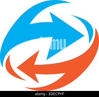 Arrow Circle Rotation Movement Energy Logo Design Template Vector Stock Vector