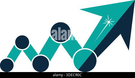 Arrow Chart Growth Business Finance Analytics Logo Design Vector Template Stock Vector