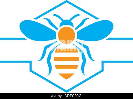 Bee Line Flower Nature Honey Logo Template Design Icon Vector Stock Vector