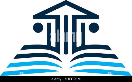 Book Pillar Education Law Knowledge Logo Design Vector Template Stock Vector
