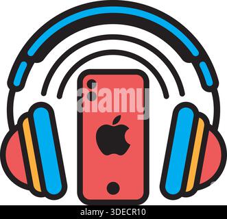 Headphone Mobile Music Tech Entertainment Logo Template Icon Vector Stock Vector