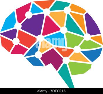Brain Puzzle Creative Mind Idea Colorful Logo Vector Template Design Stock Vector