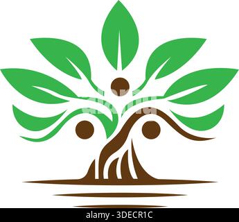 Green Tree Nature Eco Growth Logo Template Vector Design Stock Vector