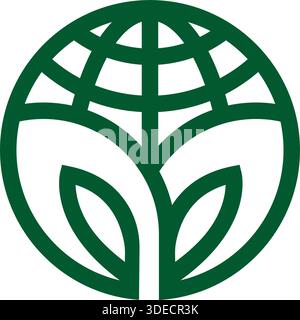Globe Leaf Eco Planet Earth Nature Logo Template Icon Vector Stock Vector