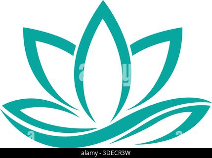 Lotus Meditation Yoga Spa Wellness Logo Design Vector Template Stock Vector