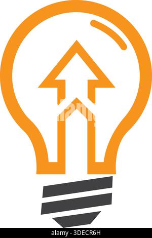 Light Bulb Arrow Growth Creative Idea Logo Template Icon Vector Stock Vector