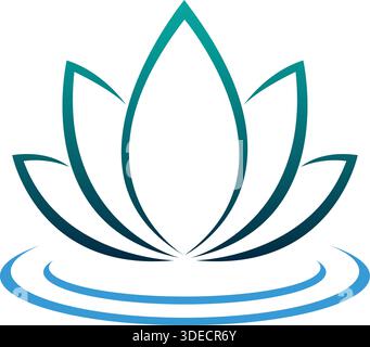 Lotus Wellness and Meditation Logo Symbol for Yoga Stock Vector