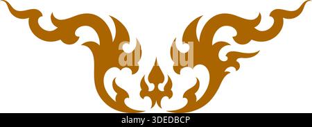 thai art pattern decorative element vintage ornament vector illustration Stock Vector
