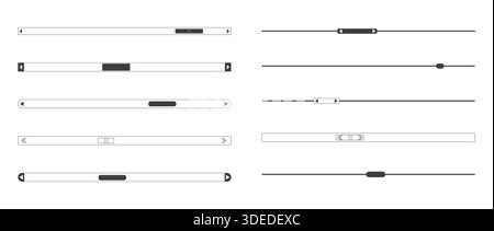 Slide scroll bar set slider. UI control web elements. Scrollbar control panel for power, volume, brightness, Design elements for your website. simple modern graphic element for ui, infographic, icon. Vector illustration Stock Vector
