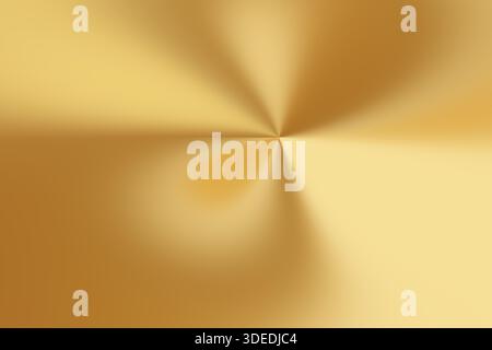 Golden metallic surface showing radial light and shadow creating vibrant abstract background Stock Photo