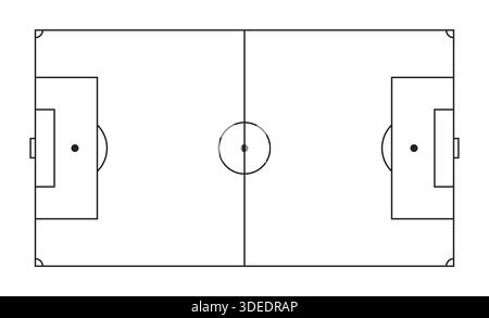 A football or soccer pitch in line style, sports related graphic element vector illustration Stock Vector
