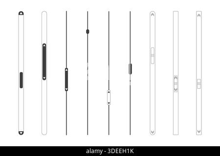 Slide scroll bar set slider. UI control web elements. Scrollbar control panel for power, volume, brightness, Design elements for your website. simple modern graphic element for ui, infographic, icon. Vector illustration Stock Vector