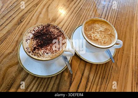 Cappuccino and Latte Stock Photo