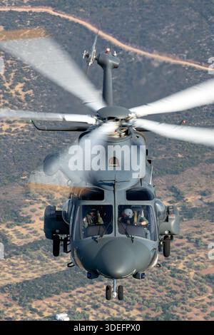 Air-to-air photograph of an Italian Air Force AgustaWestland HH-139A ...