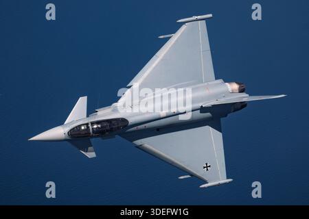 Air-to-air formation and banking maneuver of German Air Force ...