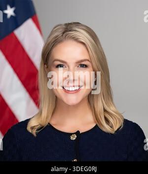 White House press secretary Karoline Leavitt speaks with reporters at