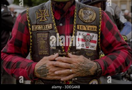 Biker's leather jacket Stock Photo