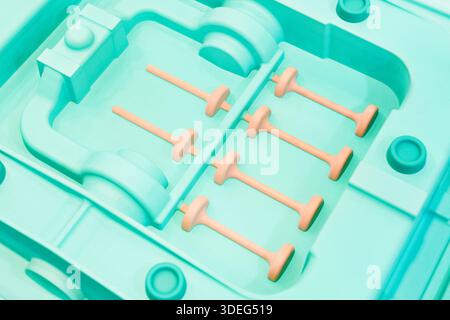 Forms for casting engine parts closeup Stock Photo